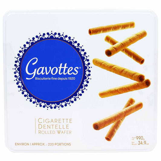 Gavottes Rolled Wafer Cookies Tin, 34.9 oz (990g)