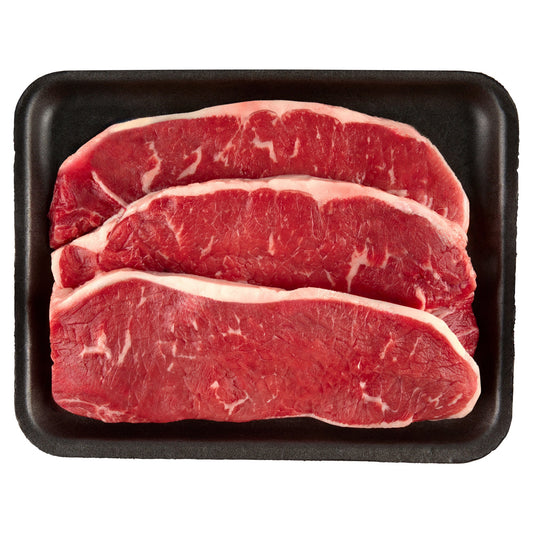 Thin New York Strip Steak, Choice Angus Beef, 3 Per Tray, 0.54 ? 1.56 lb